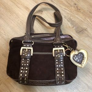 GENTLY USED KATHY VAN ZEELAND BROWN RHINESTONE PURSE